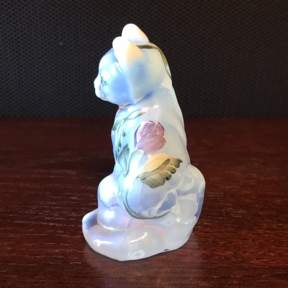 Fenton Signed Hand Painted Opalescent Cat - Picture 2 of 6